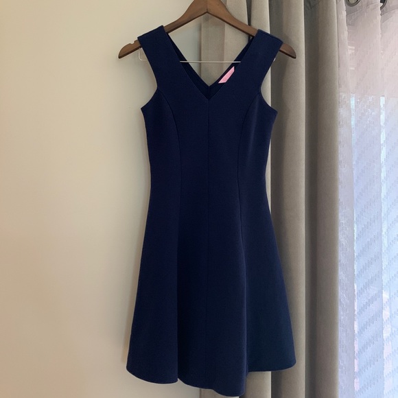 Lilly Pulitzer Dahlia Fit & Flare Navy Dress - Picture 2 of 9